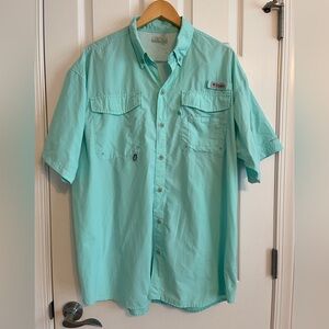 Columbia Men's Aqua Short Sleeve PFG Shirt